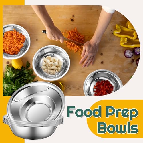 Tioncy 30 Pack Small Stainless Steel Mixing Bowls, 3/4 Quart Prep Bowl
