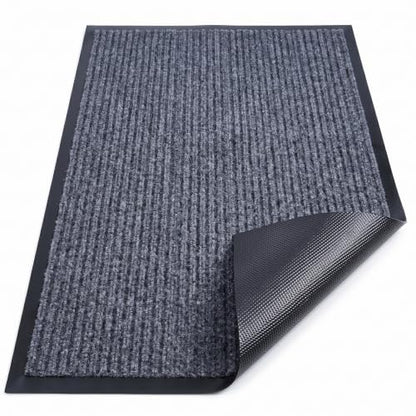 Commercial Floor Mat 3'x5' Grey Heavy Duty Rubber Entrance Rug - size: 3 x 5 feet