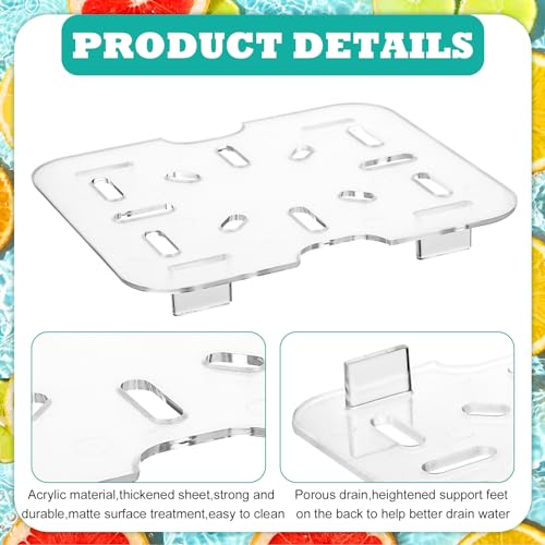 24 Pcs Plastic Drain Shelf, Drain Tray for 1/6 Size Food Pan - size: 1/6