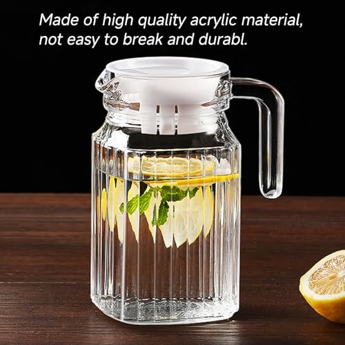 17 oz Small Plastic Carafe with Lid and Spout, 500ml Small Clear Water Jug for Hot/Cold Water, Iced Tea Pitcher for Coffee, Mini Juice and Homemade Beverage Carafe (500ml) - size: 16.9 Ounces