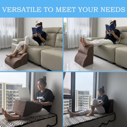 Foot Rest for Under Desk at Work.Multifunctional 3-Tier Foot Stool - color: Extra Large-brown