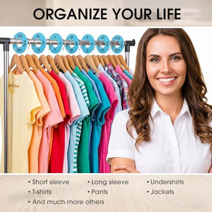 EBOOT 40 Pcs Clothing Size Dividers Closet Size Divider Hanger, Blue - color: Blue