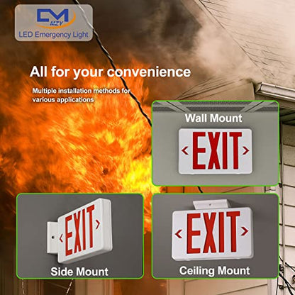 LED Emergency Exit Sign, Universal Mount OSHA Compliant - color: Red, size: 1 Pack