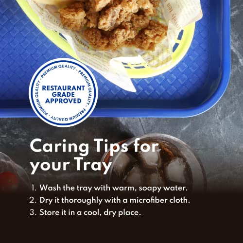 New Star Foodservice Fast Food Tray, Blue, 14 x 18 Inch, Set of 12