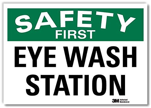 Smartsign U7-1197-RD_14X10 "Safety First Eye WASH Station" Reflective Self-Adhesive Decal, 14" x 10" - color: 10" x 14" Reflective Vinyl Label