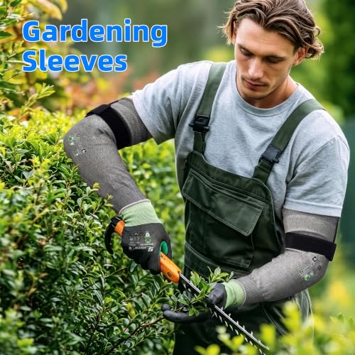 Schwer 18in AIR-SKIN A6 Cut Resistant Arm Sleeves for Gardening, S903 - color: Dark Grey, size: 18 In-1 Pair