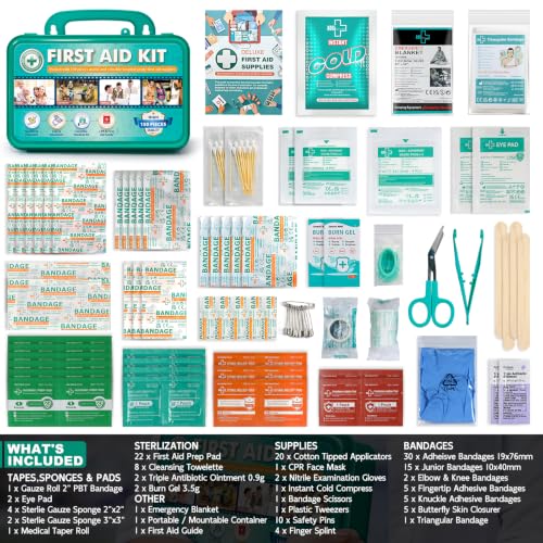 General Medi 150 Pieces Hardcase First Aid Kit - First Aid Box Contains Premium Medical Supplies for Travel, Home, Office, Vehicle, Camping, Workplace & Outdoor - size: 150 Pieces