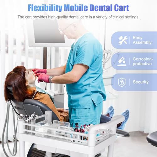 Mobile Medical Trolley Cart 3-Tier 220Lbs Utility Carts for Ultrasound - color: 3-tier Light Gray