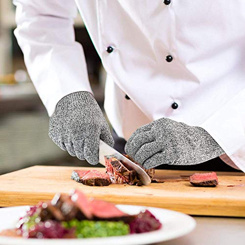 Cut Resistant Gloves Food Grade Level 5 Hand Protection,Kitchen Cut Gloves (Medium(palm Diameter 3.35-3.75inch)) - size: Medium (1 Pair, Palm Diameter 3.35-3.75 inch)