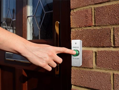 Push to Exit Button for Door Access Control Big Press Button Waterproof Stainless Steel Shell NO/COM Output - color: 4.5''x1.6''