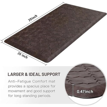 WISELIFE Kitchen Mat Cushioned Anti Fatigue Floor Mat, 20"x39", Brown - color: Brown, size: 1'8" x 3'3" (Rectangular)