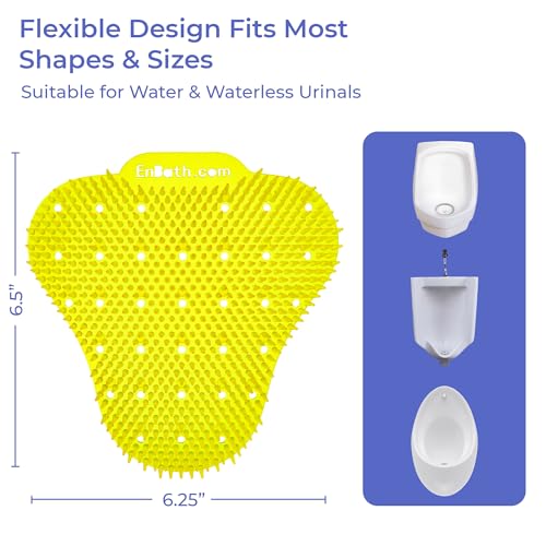 Urinal Screen Deodorizer for Men's Bathroom (12 Pack), Lemon Scented Splash Guard with Long Bristles, Anti Splash Urinal Screens with Lasting Scent to Keep Your Restroom Smelling Fresh and Clean
