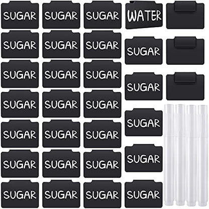 34 Pcs Plastic Basket Bin Label Clip Reusable Chalkboard Removable Clip on
