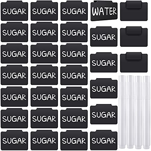 34 Pcs Plastic Basket Bin Label Clip Reusable Chalkboard Removable Clip on