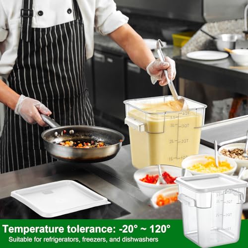 FoldTier 2 Pcs Square Food Storage Containers, White, 4 Qt - color: White, size: 4 Qt