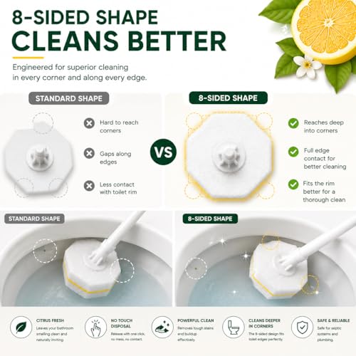 Clean Brush Heat 60 Count Disposable Toilet Bowl Cleaner Brush Heads - size: 1 Count (Pack of 60)
