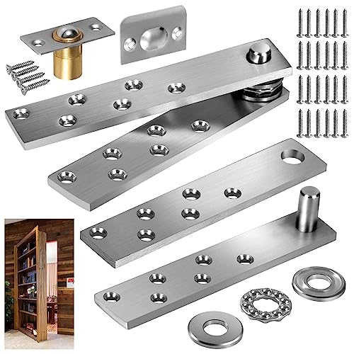 Hidden Door Pivot Hinge Heavy Duty 200LB Wood Door Hardware 2PCS - style: Heavy Duty 2PCS