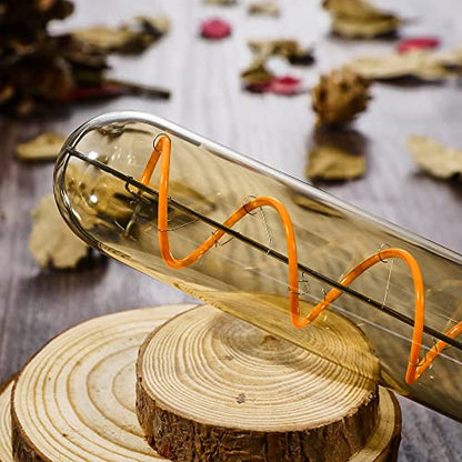 Leools Dimmable T10 LED Bulbs, Warm White 2200K Amber, 7.3inch Long Tubular Light Bulb, 40 Watt Vintage Edison LED Filament Bulb,400lm,E26 Base Led Tube Bulb,Amber Glass,Pack of 4 - style: 7.3in(185mm)
