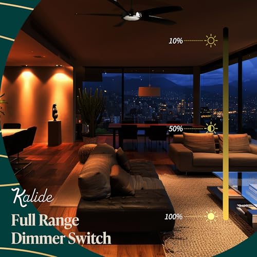 TOPGREENER Ceiling Fan Control and Light Dimmer Switch, 3-Speed, White - color: White, size: Dimmer Switch with Fan