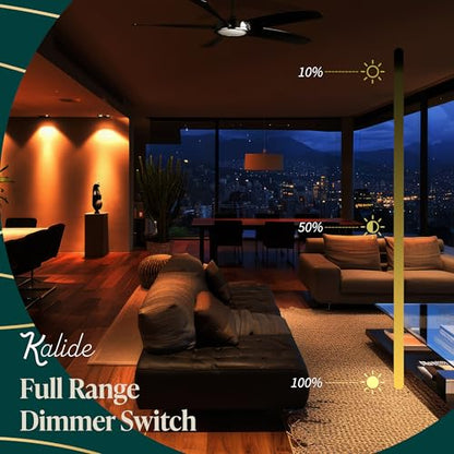 TOPGREENER Ceiling Fan Control and Light Dimmer Switch, 3-Speed, White - color: White, size: Dimmer Switch with Fan