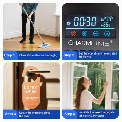 Charmline Smart Ozone Generator for Car 12V and Home 120V, 60,000mg/h Ozone Machine with Remote Control, Ionizer & Deodorizer for Car, RV, Home, Smoke, Pets, Basement & Commercial Use