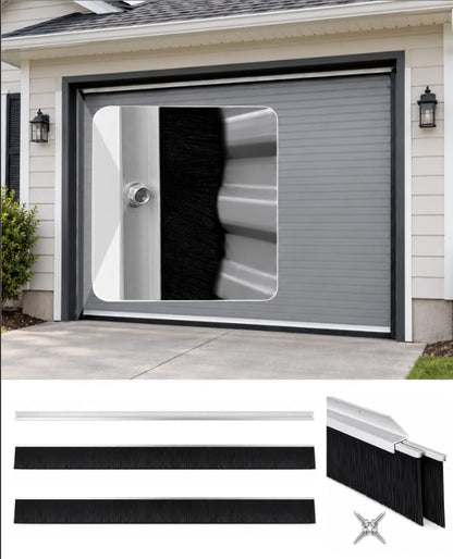 4 Pack Garage Door Side Seal, 45° Double-Row Brush Sweep, 13.1 FT