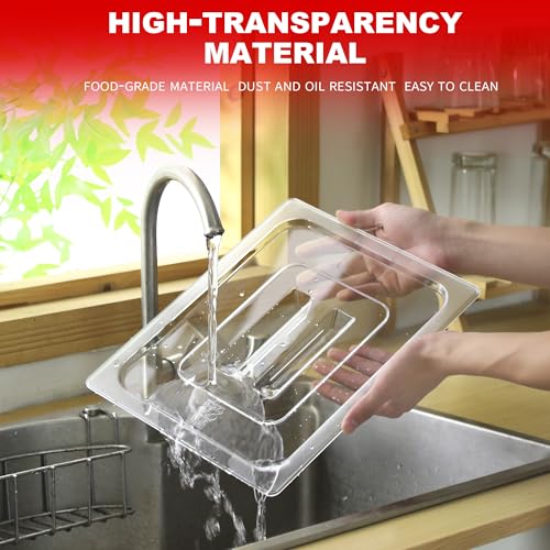 6-Pack Clear Polycarbonate Handled Lids for 1/6 Size NSF Food Pans - color: 1/6 Size, size: Handled Lids