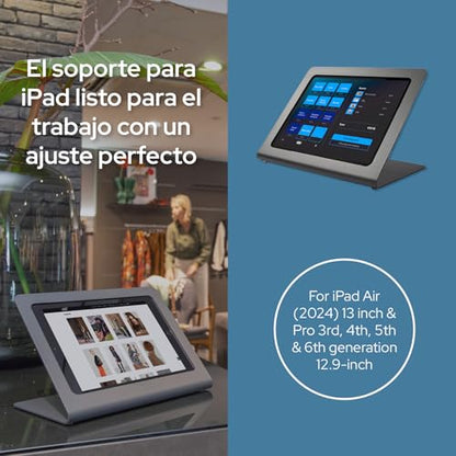 Anti-Theft iPad Kiosk Stand for Desk | Secure Metal Tablet Holder for Business & Retail | Compatible with iPad Air (2024) 13 inch & Pro 3rd, 4th, 5th & 6th Generation 12.9-inch | Black - size: iPad Air 2024 & Pro 3rd, 3th, 5th & 6th Gen - 13"