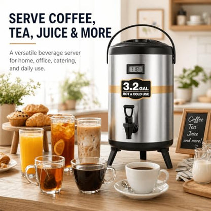 3.2 Gallon Insulated Beverage Dispenser with Spigot - size: 3.2 Gallon Size