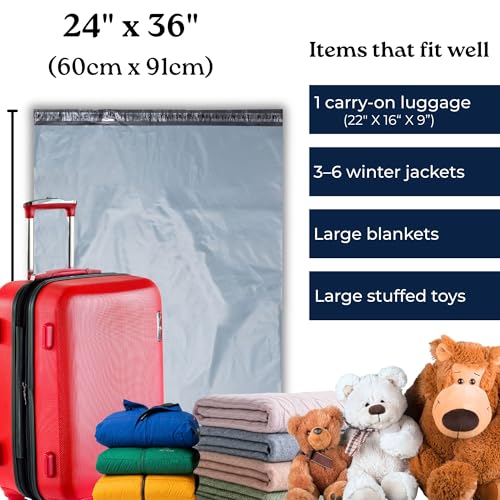 Large Poly Mailers | 24 x 36 | Poly Mailers Shipping Bags for Packaging - size: 24x36 - 5 Bags