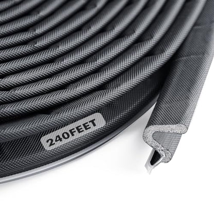 BBTO Weather Stripping Door Window Seal V-Shaped Foam Kerf,240 Feet,Black - color: Black, size: 240 Feet
