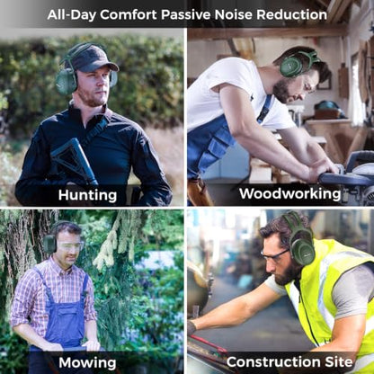 ProCase Extra Large SNR 37dB Noise Cancelling Headphones NRR 30dB Ear Muffs - color: Green