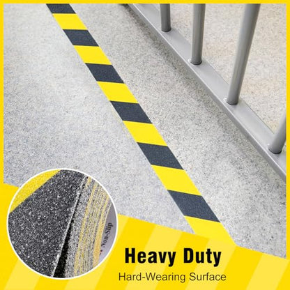 S&X Anti Slip Tape 6in x 33ft Grip Tape for Stairs & Ramps, Black/Yellow - color: Black/Yellow, size: 6" X 33'