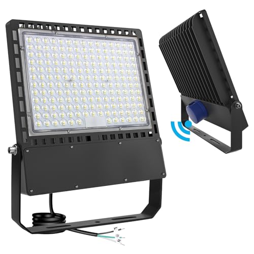 STASUN 400W 60000LM LED Flood Stadium Light with Photocell, 100-277V Dusk to Dawn Outdoor Lighting, 5000K Daylight, IP67 Waterproof, ETL Certified for Sport Courts Arena Parking Lot - size: 400W-Photocell