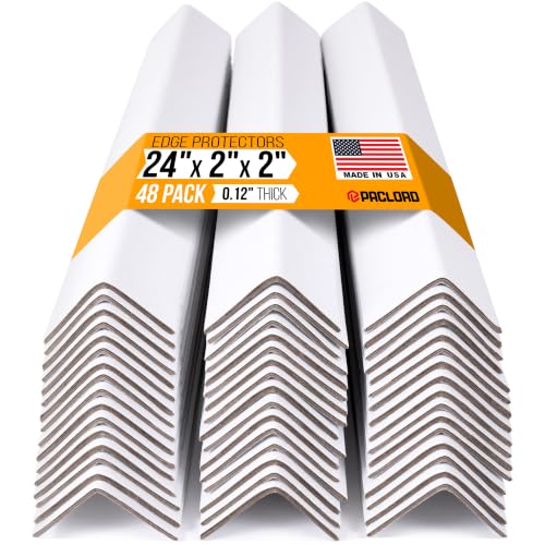 24" x 2" x 2" Reinforced Cardboard Edge Protectors, Pack of 48 - color: Thickness: 0.12", size: Pack of 48