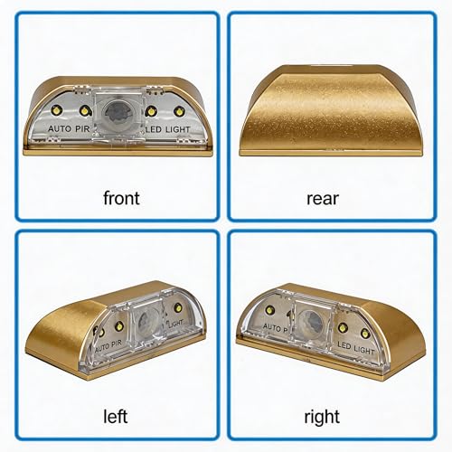Door Light Small Motion Sensor Light Battery Powered Gold - color: Gold
