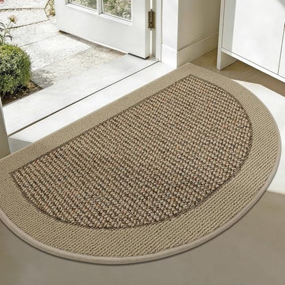 Dirt Trapper Door Mats 26" x 40", Non-Slip & Washable, Beige - color: Beige, size: 26" X 40" (Semicircular)
