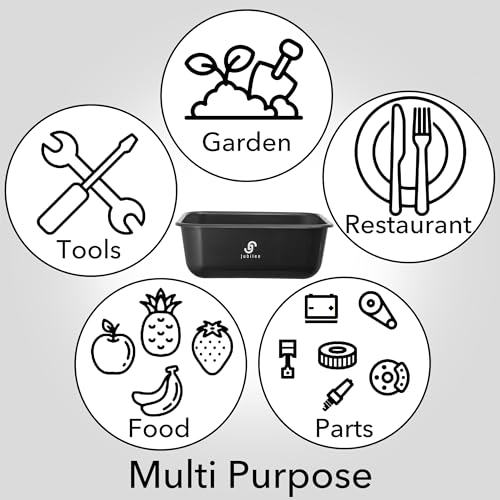 Jubilee 4-Pk Plastic Storage Bin, 11L Black Commercial Busser Utility Tub - color: Black, size: 11 L