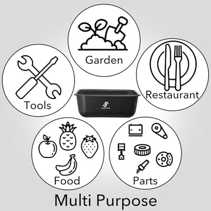 Jubilee 4-Pk Plastic Storage Bin, 11L Black Commercial Busser Utility Tub - color: Black, size: 11 L