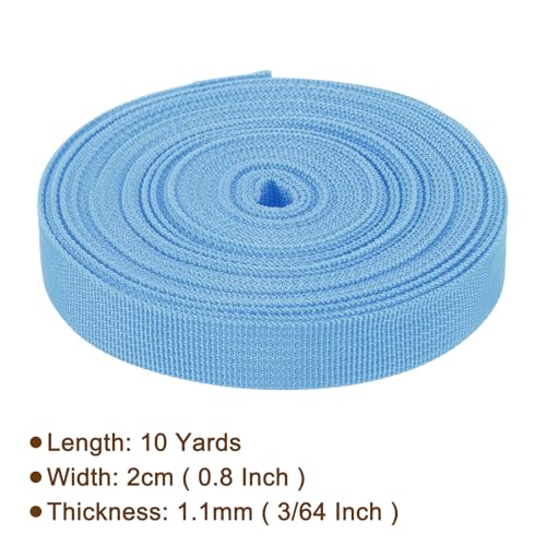 Nylon Webbing Strap, 10 Yards x 7/8 Inch Polypropylene Webbing Lightweight Strapping Backpack Band for DIY Gear Repair Outdoor Luggage Cargo Straps, Blue - color: Blue, size: 10 Yards x 7/8 Inch