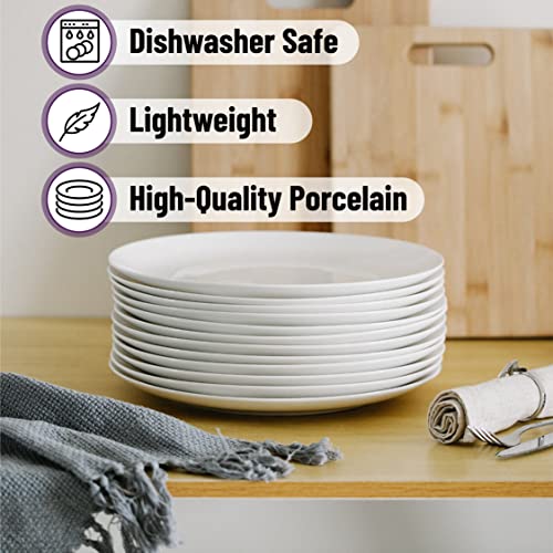 BTaT- White Dinner Plates, 10.5 inch, Set of 12, Restaurant Dishes, White Porcelain Dinner Plates - color: White, size: 10.5 inch, Set of 12