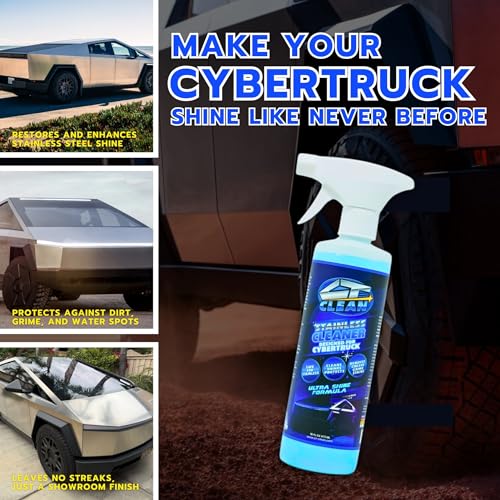 Ultra Shine Waterless Stainless Steel Cleaner & Wash for Tesla Cybertruck – High-Gloss, Removes Grease & Fingerprints, Eco-Friendly (16 Fl. Oz.)