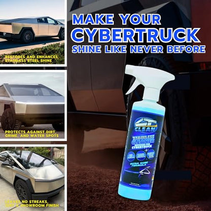 Ultra Shine Waterless Stainless Steel Cleaner & Wash for Tesla Cybertruck – High-Gloss, Removes Grease & Fingerprints, Eco-Friendly (16 Fl. Oz.)