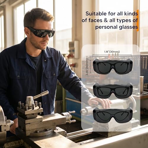 Tinted Safety Glasses Over Eyeglasses 12pk Dark Smoke Lens Safety Goggles ANSI Z87.1 Impact Resistant Fits Over Glasses Dust/Chemical Splash Proof Protective Eyewear for Work Construction - color: 12 Pack/ Gray Glasses