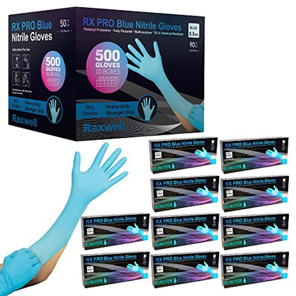 Raxwell 8.5 Mil Nitrile Gloves, Heavy Duty Cleaning Gloves, For Adults - size: XX-Large, style: 500 Count