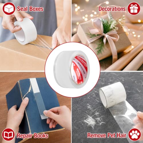 Heavy Duty Packing Tape 6 Rolls, Clear, 2.7 mil, 1.88" x 60Y | Total 360Y, Ultra Strong, Refill for Packaging and Shipping
