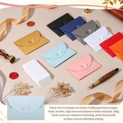 PATIKIL Gift Cards Envelopes (4.1"x 2.8",Light Blue) Mini Heart Clasp 12PCS - color: Light Blue