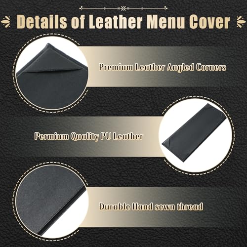 5Pcs 1 Page Leather Restaurant Menu Covers Holders 4.25" X 11" - size: 1 Page 1 View