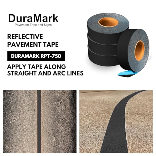 DuraMark RPT-750 Reflective Pavement Marking Tape, Black, 2 in x 18 ft - color: Black, size: 2 Inch x 18 Ft