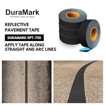 DuraMark RPT-750 Reflective Pavement Marking Tape, Black, 2 in x 18 ft - color: Black, size: 2 Inch x 18 Ft